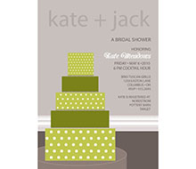 Wedding Cake Bridal Shower Printable Invitation - Green
